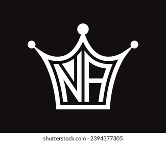 Crown shape NA letter logo design vector art.