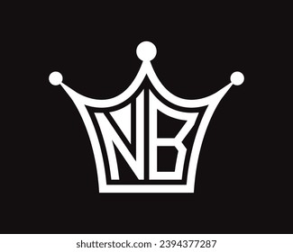 Crown shape NB letter logo design vector art