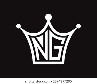 Crown shape NG letter logo design vector art.