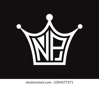Forma de la corona Diseño del logotipo de la letra NP arte vectorial