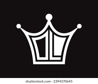 Crown shape OL letter logo design vector art.