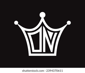 Forma de la corona ON diseño del logotipo de la letra arte vectorial