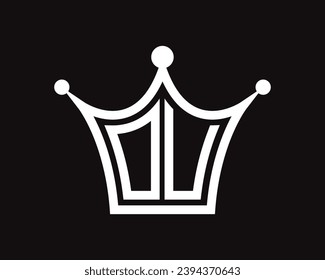 Crown shape OU letter logo design vector art.