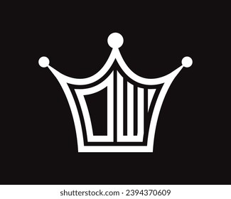 Crown shape OW letter logo design vector art