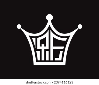 Crown shape QF letter logo design vector art