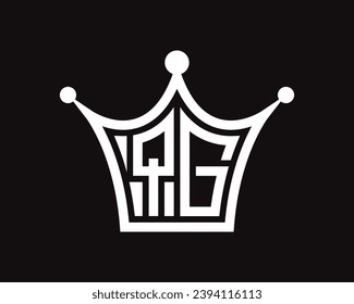 Forma de la corona diseño del logotipo de la letra QG arte vectorial