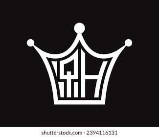 Kronform QH Buchstaben Logo Design Vektorkunst.