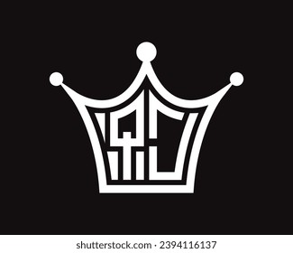 Crown shape QJ letter logo design vector art