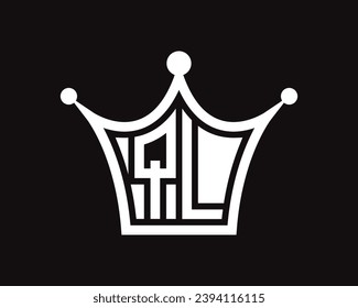 Forma de la corona diseño de logotipo de letras QL arte vectorial