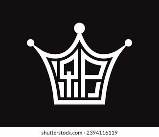 Crown shape QP letter logo design vector art
