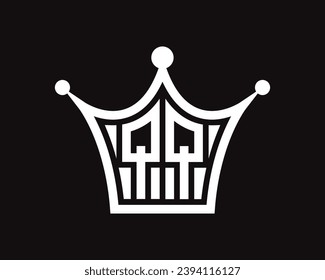 Crown shape QQ letter logo design vector art.