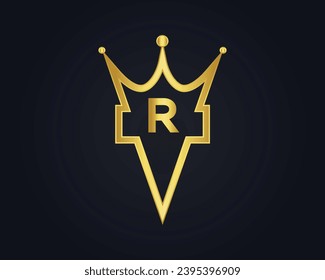 Forma de la corona R vector real diseño del logotipo