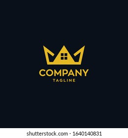 Crown shape real-estate logo vector template design for all property businesses