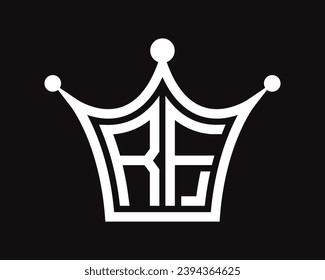 Crown shape RF letter logo design vector art