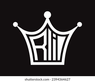 Kronform RI-Buchstaben Logo-Design Vektorgrafik