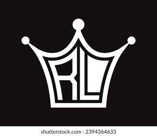 Crown forma RL letra diseño de logotipo vectorial arte