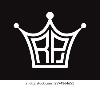 Kronform RP-Buchstaben Logo Design Vektorgrafik