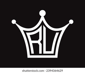 Crown shape RU letter logo design vector art