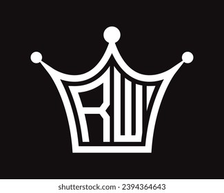 Kronform RW-Buchstaben Logo Design Vektorgrafik