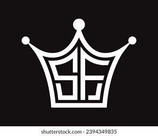 Crown shape SF letter logo design vector art