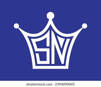 Crown shape SN letter logo design vector art