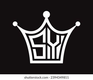 Crown shape SY letter logo design vector art