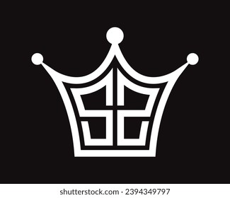 Crown shape SZ letter logo design vector art