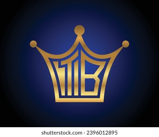 Forma de la corona Estilo del logotipo de la letra TB Diseño vectorial