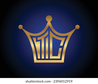 Crown shape TC letter logo design vector art.