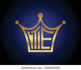 Crown shape TE letter logo design vector art.