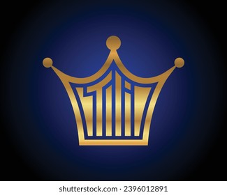 Crown shape TI letter logo design vector art