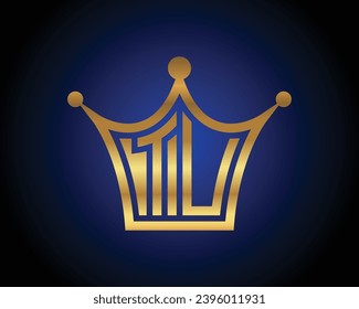 Crown shape TU letter logo design vector art.