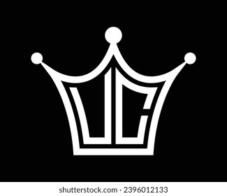 Crown shape UC letter logo design vector art

