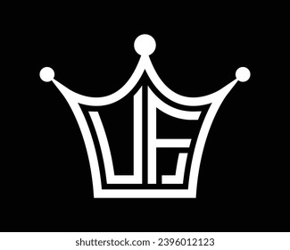 Crown shape UF letter logo design vector art.