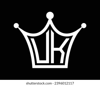 Crown shape UK letter logo design vector art.