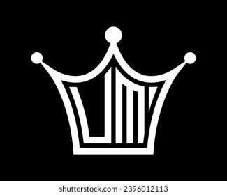 Crown shape UM letter logo design vector art.