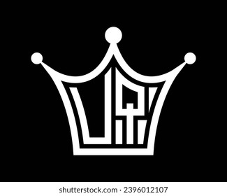 Crown shape UQ letter logo design vector art.