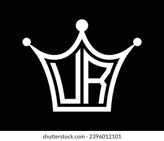 Crown shape UR letter logo design vector art