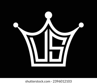 Forma de la corona arte vectorial del diseño del logotipo de la letra estadounidense.