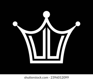 Crown shape UU letter logo design vector art