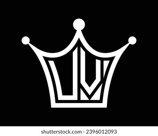 Crown shape UV letter logo design vector art.