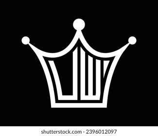 
Forma de la corona diseño del logotipo de la letra UW arte vectorial