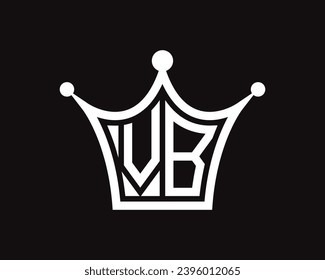 Crown shape VB letter logo design vector art