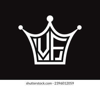 Crown shape VF letter logo design vector art