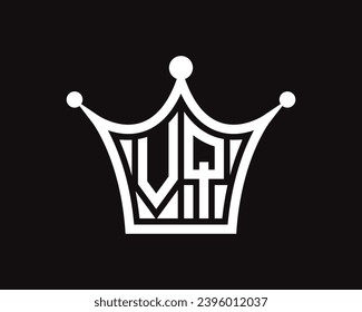 Crown shape VQ letter logo design vector art.