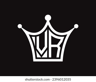 
Crown shape VR letter logo design vector art.