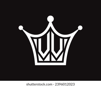 Crown shape VV letter logo design vector art