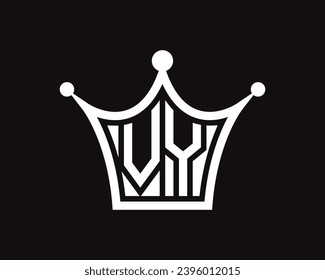 
Crown shape VY letter logo design vector art.