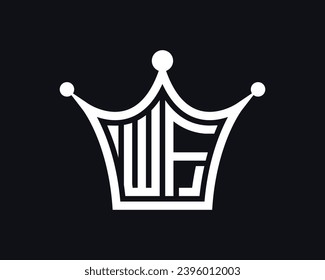 Crown shape WF letter logo design vector art