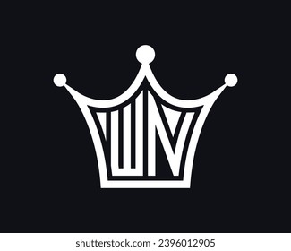 Kronform WN-Buchstaben Logo Design Vektorgrafik
